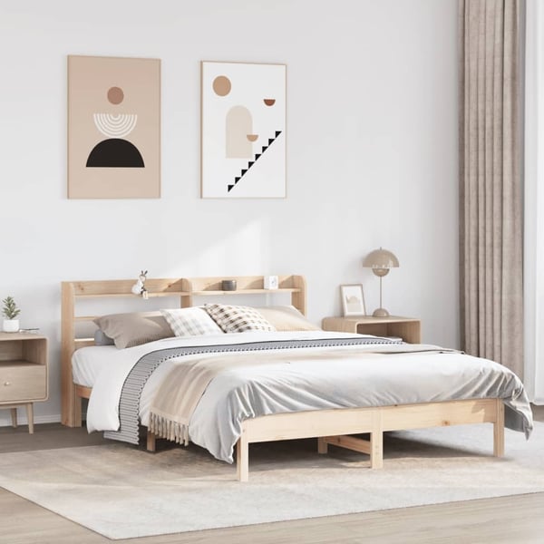 vidaXL sengeramme uden madras 160x200 cm massivt fyrretræ