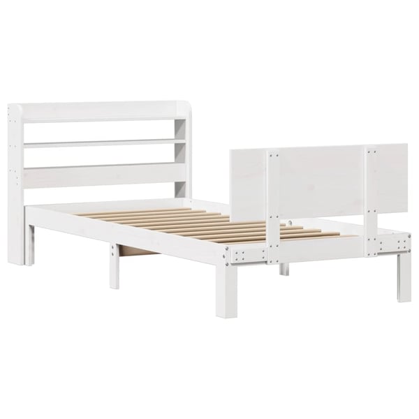vidaXL Sengeramme med hovedgærde uden madras Hvid 100x200 cm