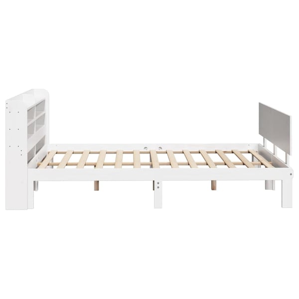 vidaXL Sengeramme med hodegavl hvit 140x200 cm heltre furu