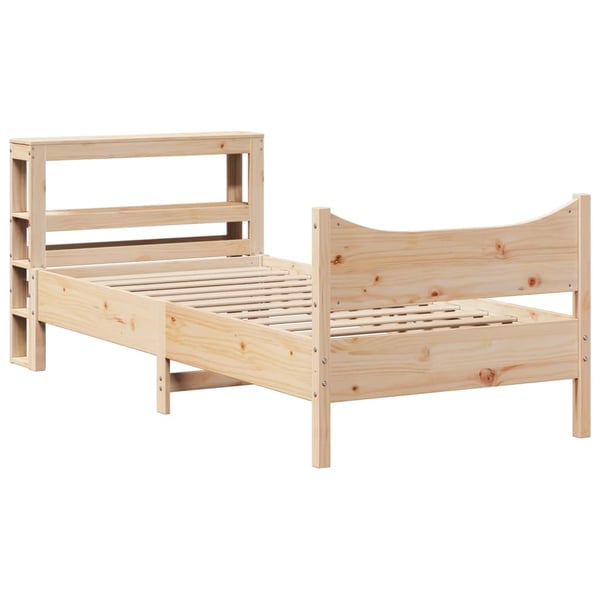 vidaXL sengeramme med sengegavl 90x200 cm massivt fyrretræ