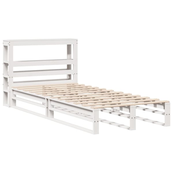 vidaXL sengeramme uden madras 75x190 cm massivt fyrretræ hvid