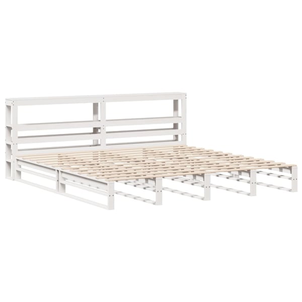 vidaXL Sengeramme uten madrass hvit 180x200 cm heltre furu