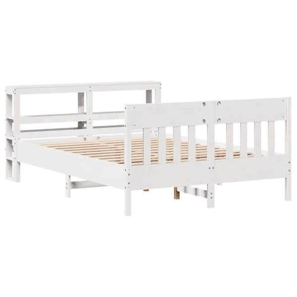vidaXL sengeramme uden madras 160x200 cm massivt fyrretræ hvid