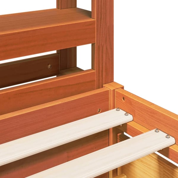 vidaXL Sengeramme uten madrass voksbrun 75x190 cm heltre furu