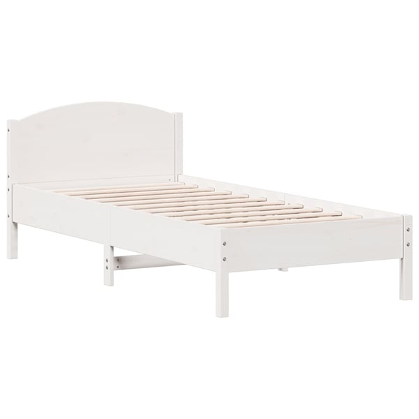 vidaXL sengeramme uden madras 90x200 cm massivt fyrretræ hvid
