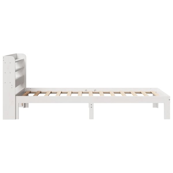 vidaXL Sengeramme med hodegavl hvit 75x190 cm heltre furu
