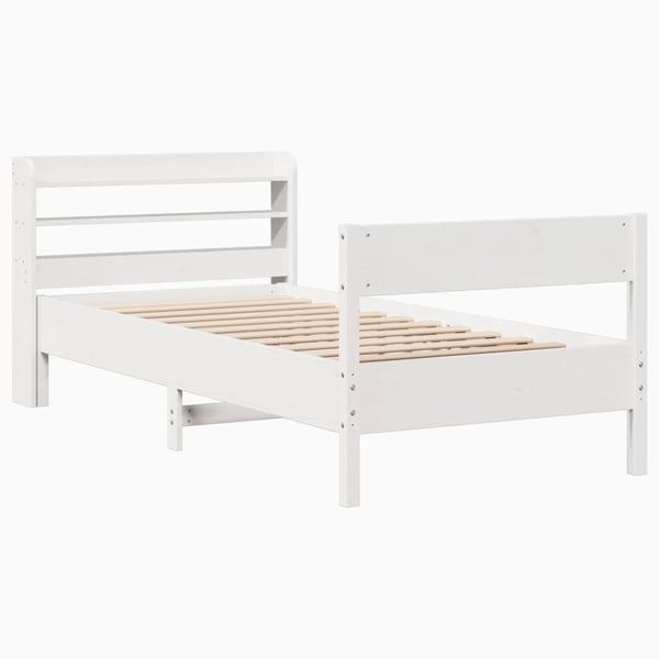 vidaXL Sengeramme uten madrass hvit 90x200 cm heltre furu