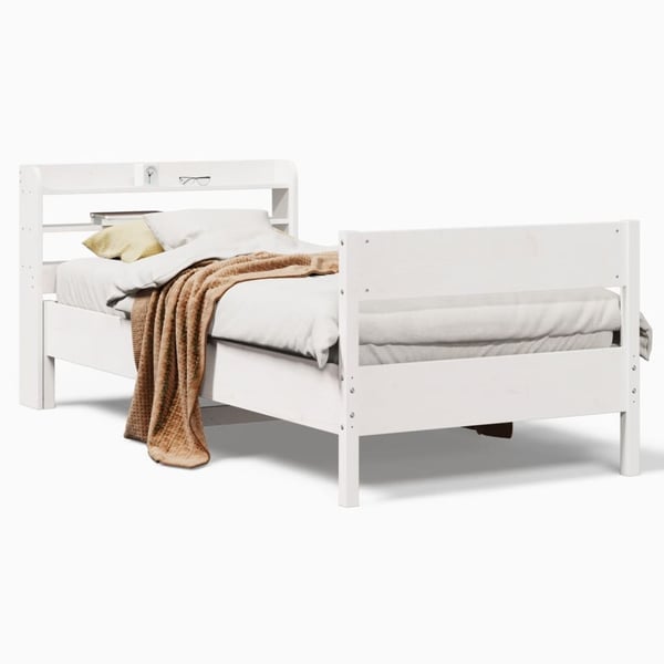 vidaXL Sengeramme uten madrass hvit 90x200 cm heltre furu