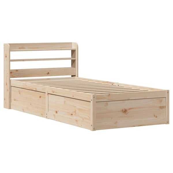 vidaXL sengeramme med sengegavl 90x190 cm massivt fyrretræ