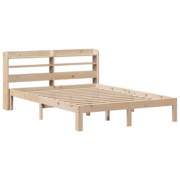 vidaXL Sengeramme med hodegavl 150x200 cm heltre furu