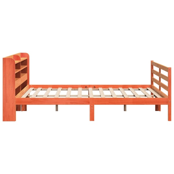 vidaXL Sengeramme uten madrass voksbrun 200x200 cm heltre furu