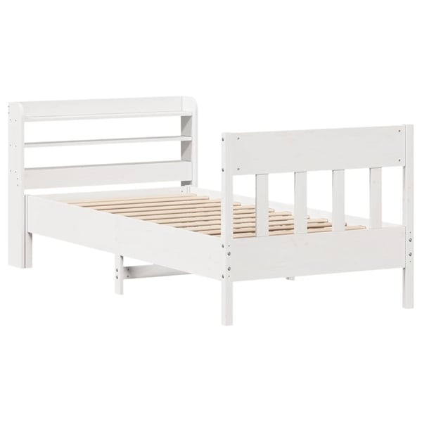 vidaXL sengeramme uden madras 90x200 cm massivt fyrretræ hvid