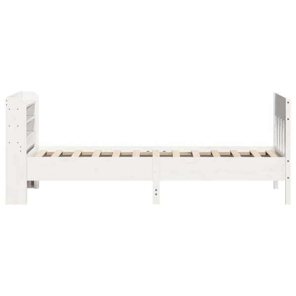 vidaXL sengeramme uden madras 90x200 cm massivt fyrretræ hvid