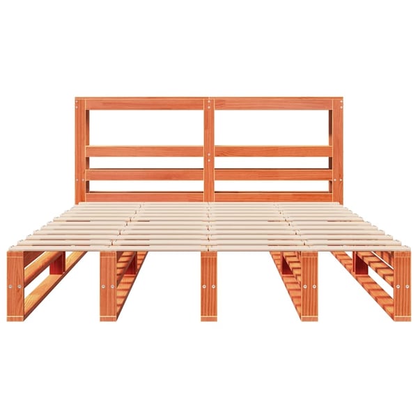 vidaXL Sengeramme uten madrass voksbrun 120x200 cm heltre furu