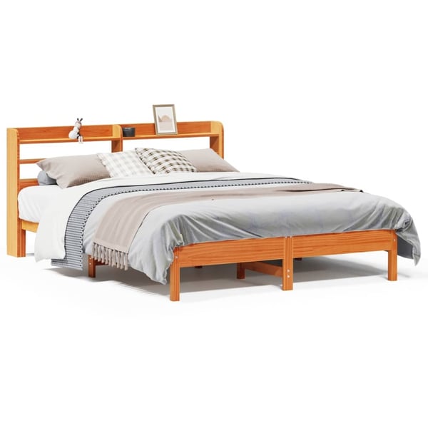 vidaXL Sengeramme uten madrass brun 150x200 cm heltre furu