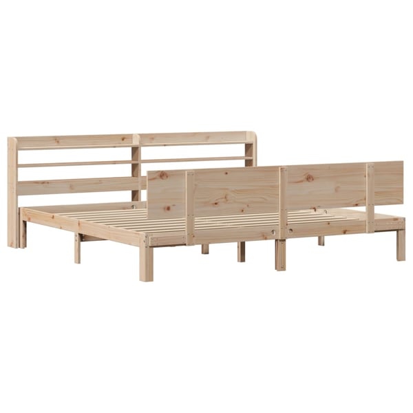 vidaXL Sengeramme med hodegavl 200x200 cm heltre furu