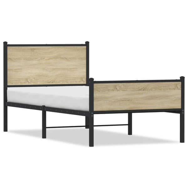 vidaXL Sengeramme i metall uten madrass sonoma eik 80x200 cm
