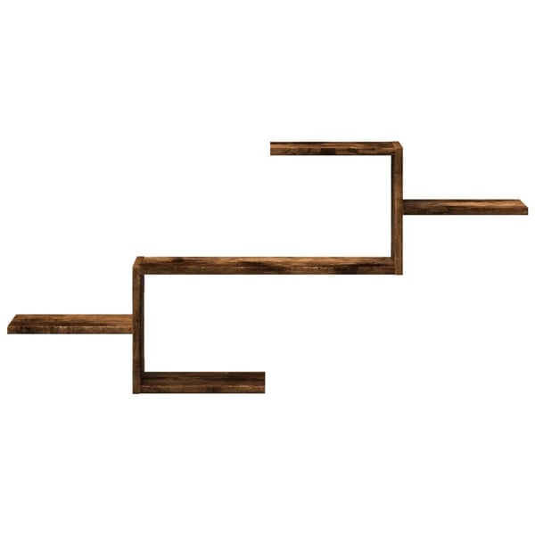 vidaXL Vegghylle røkt eik 104x15x49 cm konstruert tre