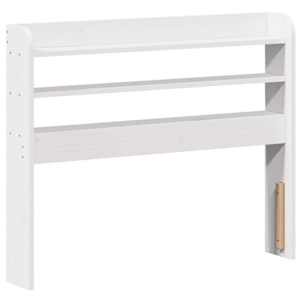 vidaXL sengeramme med sengegavl 75x190 cm massivt fyrretræ hvid