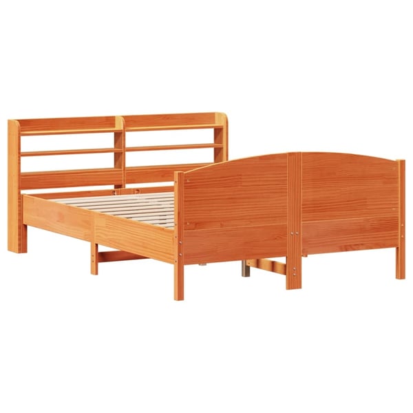 vidaXL Sengeramme uten madrass brun 135x190 cm heltre furu