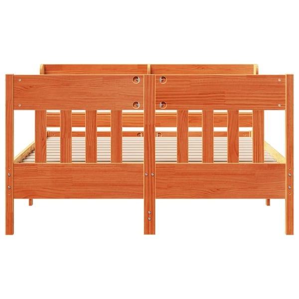 vidaXL Sengeramme uten madrass voksbrun 160x200 cm heltre furu