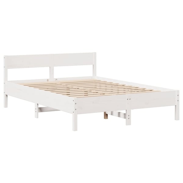 vidaXL Sengeramme uten madrass hvit 140x200 cm heltre furu