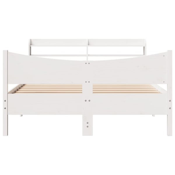 vidaXL Sengeramme med hodegavl hvit 120x200 cm heltre furu