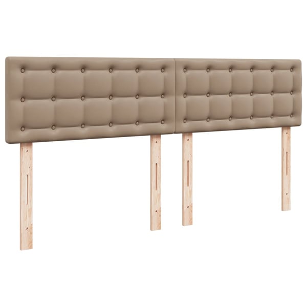vidaXL kontinentalseng 180x200 cm kunstlæder cappuccinofarvet