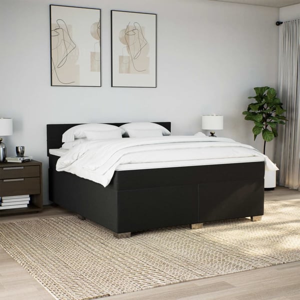 vidaXL kontinentalseng med madras 180x200 cm stof sort
