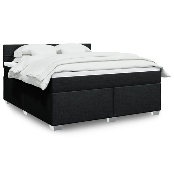 vidaXL kontinentalseng med madras 180x200 cm stof sort