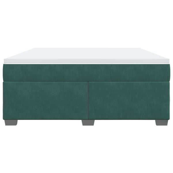 vidaXL kontinentalseng med madras 180x200 cm fløjl mørkegrøn