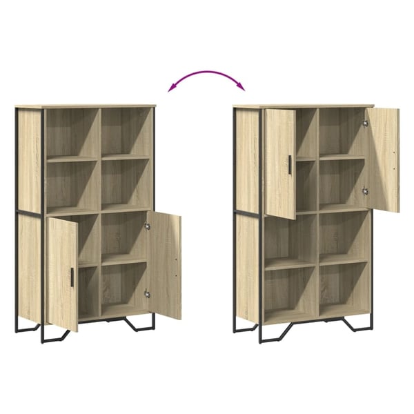 vidaXL Highboard sonoma eik 79,5x35,5x137,5 cm konstruert tre