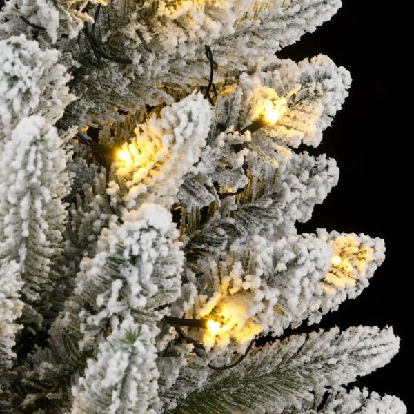 vidaXL kunstigt juletræ med sne og 150 LED'er 120 cm