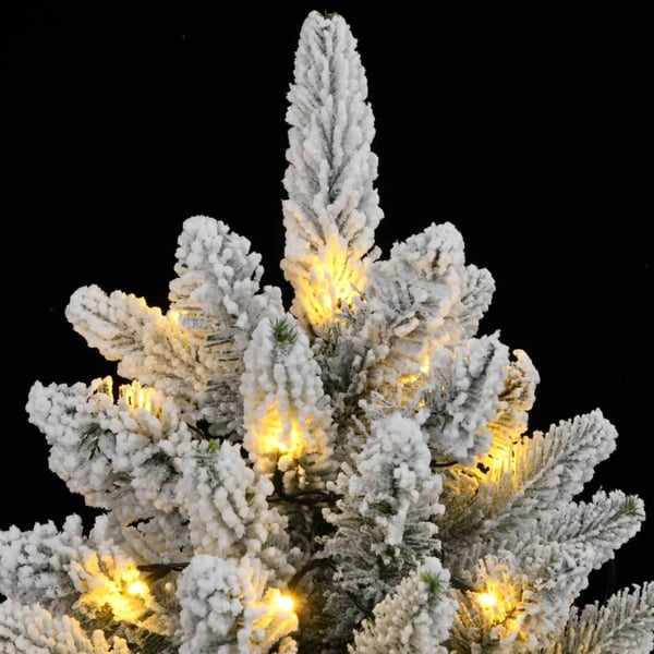 vidaXL Kunstig juletre med 300 LED flokket snø slankt 210 cm