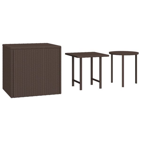 vidaXL Sidebord for hage 3 stk brun polyrotting