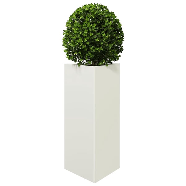 vidaXL Odlingslåda vit triangulär 40x34,5x70 cm stål