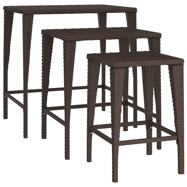 vidaXL Stablebord for hage 3 stk brun polyrotting