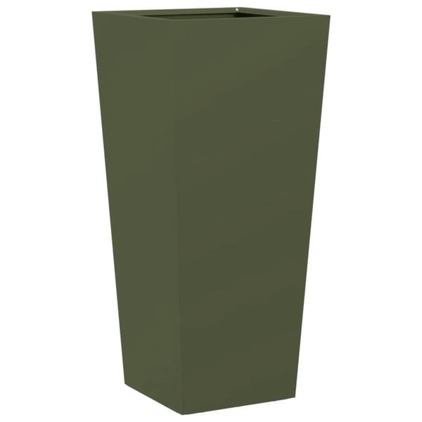 vidaXL Plantekasse olivengrønn 35x35x75 cm stål