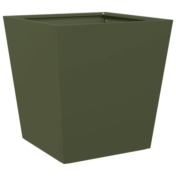 vidaXL Plantekasse olivengrønn 40x40x40 cm stål
