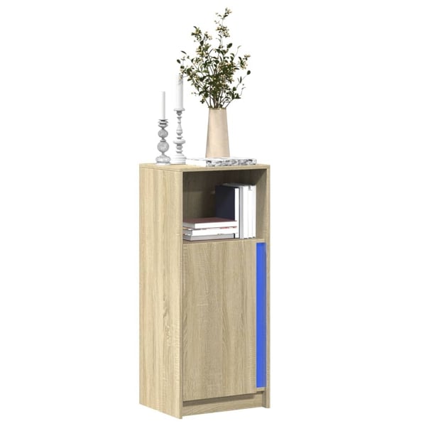 vidaXL Skjenk med LED sonoma eik 42,5x34x100 cm konstruert tre