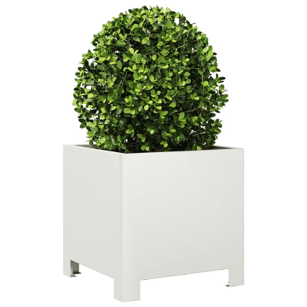 vidaXL Plantekasser 2 stk hvit 30x30x30 cm stål