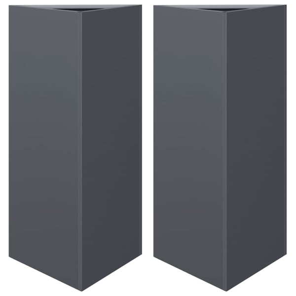 vidaXL Plantekasser 2 stk antrasitt trekantet 40x34,5x70 cm stål