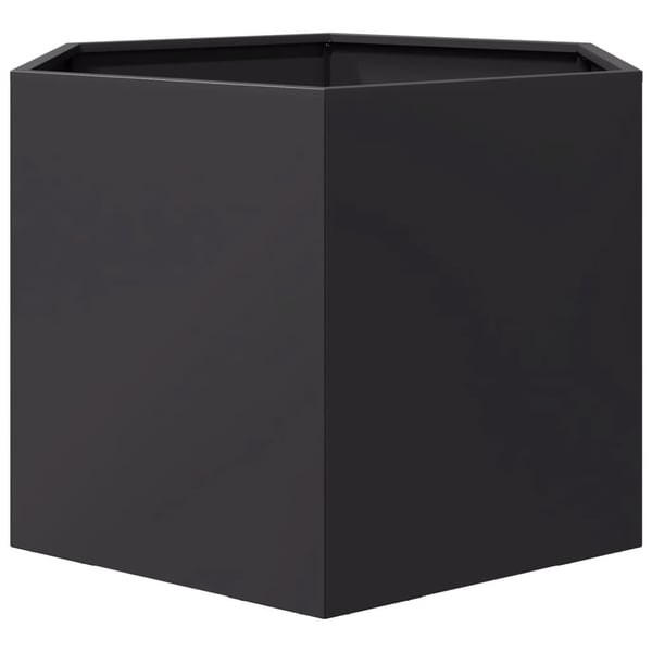 vidaXL Plantekasse svart sekskantet 69x60x45 cm stål