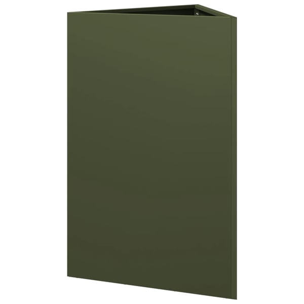 vidaXL Plantekasse olivengrønn trekantet 50x43x75 cm stål
