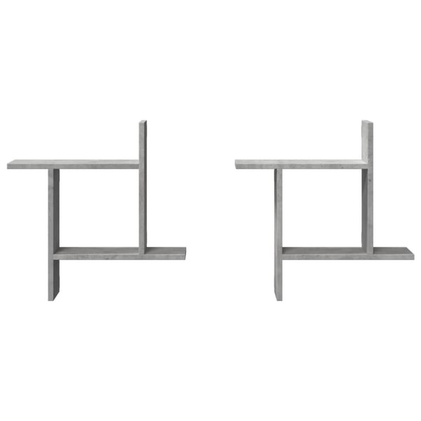 vidaXL Vegghyller 2 stk betonggrå 50x12x50 cm konstruert tre