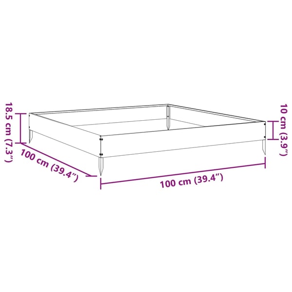 vidaXL højbed 100x100x18,5 cm stål sort