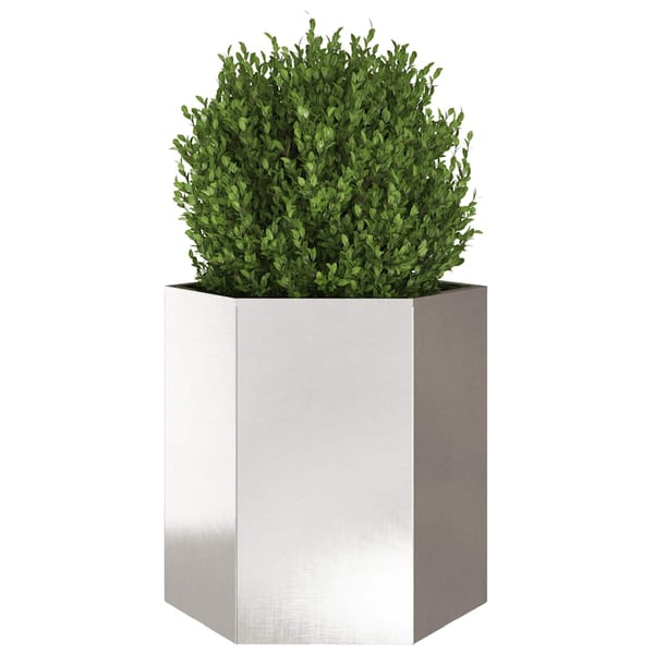 vidaXL Plantekasser 2 stk sekskantet 46x40x45 cm rustfritt stål