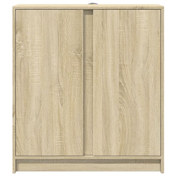vidaXL Skjenk med LED sonoma eik 77x34x85 cm konstruert tre