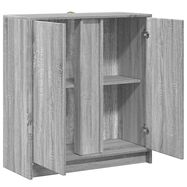 vidaXL Skjenk med LED grå sonoma 77x34x85 cm konstruert tre
