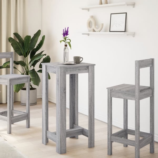 vidaXL Barbord grå sonoma eik 51x50x103,5 cm konstruert tre